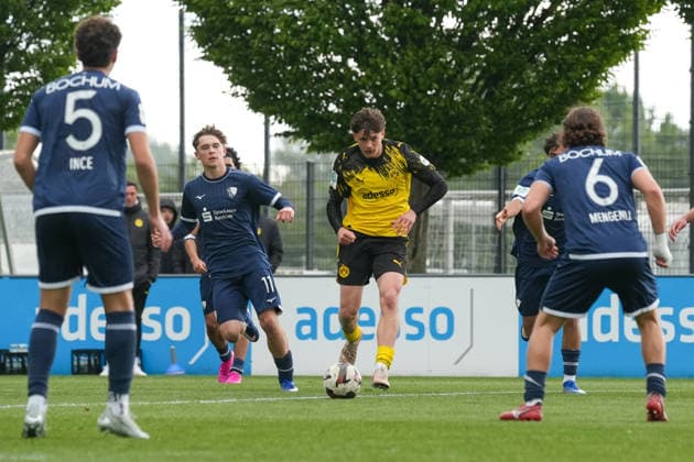 Donnerstag, 14.05.2026 Saison 2025 2026 Finale U17, U 17 Westfalenpokal im BVB Fußballpark Hohenbuschei, Dortmund, Germany. BV Borussia Dortmund U17 - VfL Bochum U17. Johann Lasse Jaensch (BVB)