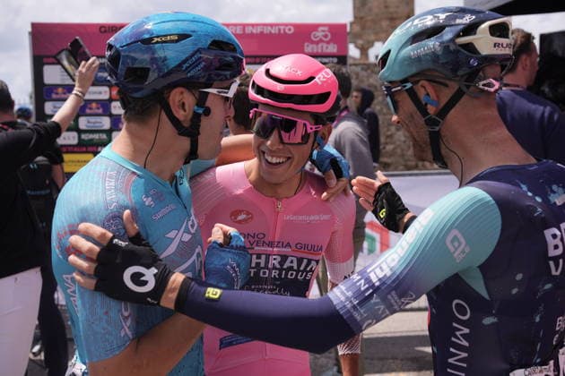 Portugal™s Afonso Oliveira Eulalio of Bahrain Victorious pink jersey during Stage 6 of the Giro d™Italia, from Paestum to Naples, Italy, Thursday, May 14, 2026.  Copyright: xMarcoxAlpozzi LaPressex