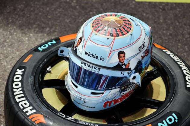 Maximilian Günthers Helm mit speziellen Desgin, DS Penske Box, FIA Formel E Weltmeisterschaft Saison 12, Monaco E- Prix, MonteCarlo, MC, 14.05.2026, FE
