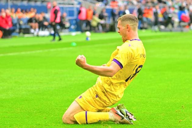 Strawberry Arena SOLNA, SWEDEN - MAY 14: Jacob Bergstrom of Mjallby AIF celebrates goal during the Swedish Cup final between Mjallby AIF and Hammarby IF at Strawberry Arena on May 14, 2026 in Solna, Sweden. (Peter Sonander SPP) Copyright: xx spp-en-PeSo-20260514_SPP_PeterSonander_5389