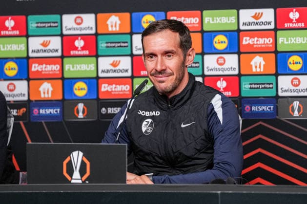 Pressekonferenz SC Freiburg, 14.05.2026 Julian Schuster (SC Freiburg, Trainer) Pressekonferenz SC Freiburg, 14.05.2026 Copyright: xBEAUTIFULxSPORTS Boscox
