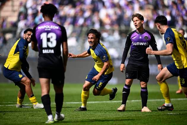 Royale Union Saint-Gilloise v RSC Anderlecht - Belgian Croky Cup Final BRUSSELS, BELGIUM - MAY 14 : Mac Allister Kevin defender of Royale Union Saint-Gilloise celebrates scoring a goal during the Belgian Croky Cup final match between Royale Union Saint-Gilloise and RSC Anderlecht on May 14, 2026 in Brussels, Belgium, 14 05 2026 Brussels Belgium  Copyright: xTomasxSiskx