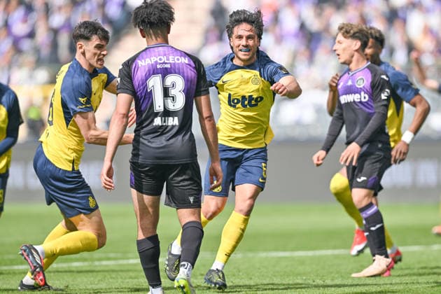 260514 Cupfinal Royale Union Saint-Gilloise vs RSC Anderlecht Kevin Mac Allister (5) of Union celebrates after scoring the 1-0 goal during the Croky Cup final 2026 between Royale Union Saint-Gilloise and RSC Anderlecht on May 14 , 2026 in Brussels, Belgium. (Photo by David Catry Isosport) Brussels Belgium  Copyright: xDavidxCatryx 20260514DC2_7486