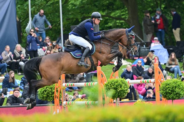 GER; Al Shira aa Deutsches Spring- & Dressur Derby Hamburg 14.05.2026, GER; Al Shira aa Deutsches Spring- & Dressur Derby Hamburg, Preis der Deutschen Vermögensberatung AG - Championat von Hamburg, Al Shira aa CSI5* Tour im Bild Mario Stevens (GER) auf Starissa FRH