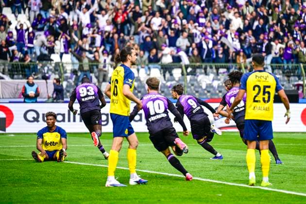 Royale Union Saint-Gilloise v RSC Anderlecht - Belgian Croky Cup Final BRUSSELS, BELGIUM - MAY 14 : Cvetkovic Mihajlo forward of RSC Anderlecht celebrating scoring a goal (1-1) during the Belgian Croky Cup final match between Royale Union Saint-Gilloise and RSC Anderlecht on May 14, 2026 in Brussels, Belgium, 14 05 2026 Brussels Belgium  Copyright: xJanxDexMeuleneirx