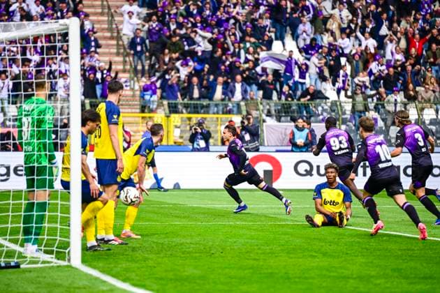 Royale Union Saint-Gilloise v RSC Anderlecht - Belgian Croky Cup Final BRUSSELS, BELGIUM - MAY 14 : Cvetkovic Mihajlo forward of RSC Anderlecht celebrating scoring a goal (1-1) during the Belgian Croky Cup final match between Royale Union Saint-Gilloise and RSC Anderlecht on May 14, 2026 in Brussels, Belgium, 14 05 2026 Brussels Belgium  Copyright: xJanxDexMeuleneirx