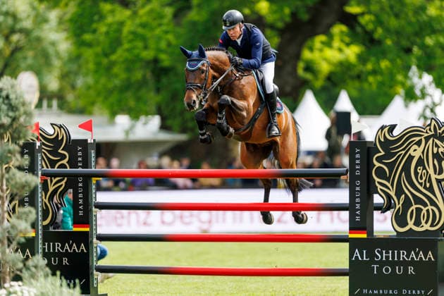 HAMBURG - Al Shira aa 95. Deutsches Spring- und Dressur DERBY 2026, HAMBURG - Al Shira aa 95. Deutsches Spring- und Dressur DERBY 2026 STEVENS Mario (GER), Starissa FRH CSI5* - Championat of Hamburg Prize of Deutsche Vermögensberatung AG - Al Shira aa CSI5* Tour CSI5*: Int. jumping competition over two rounds (1,55m) Hamburg, Jenischpark, Derby Park Klein Flottbek 14. May 2026 -