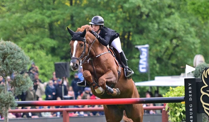 GER; Al Shira aa Deutsches Spring- & Dressur Derby Hamburg 14.05.2026, GER; Al Shira aa Deutsches Spring- & Dressur Derby Hamburg, Preis der Deutschen Vermögensberatung AG - Championat von Hamburg, Al Shira aa CSI5* Tour im Bild Sandra Auffarth (GER) auf Quirici H