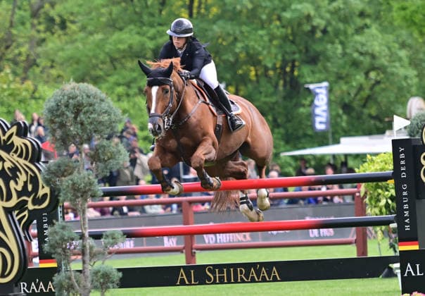 GER; Al Shira aa Deutsches Spring- & Dressur Derby Hamburg 14.05.2026, GER; Al Shira aa Deutsches Spring- & Dressur Derby Hamburg, Preis der Deutschen Vermögensberatung AG - Championat von Hamburg, Al Shira aa CSI5* Tour im Bild Sandra Auffarth (GER) auf Quirici H