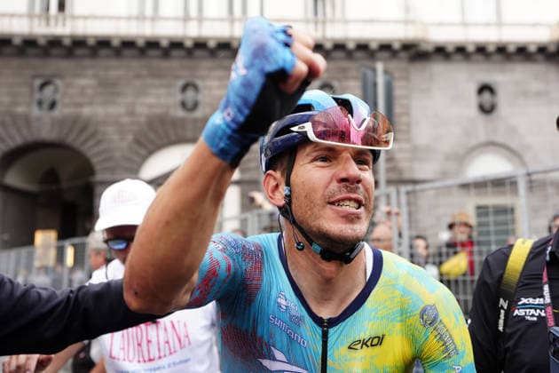 Italy™s Davide Ballerini of XDS Astana Team stage winner during Stage 6 of the Giro d™Italia, from Paestum to Naples, Italy, Thursday, May 14, 2026.  Copyright: xFabioxFerrari LaPressex