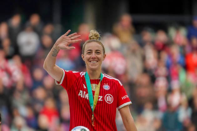 Deutschland: Fussball DFB-Pokal Frauen 2025 2026, Finale VfL Wolfsburg vs Bayern München RheinEnergieStadion (Köln): Freude, Emotionen, Jubel Franziska Kett (FC Bayern München Frauen, 20) Köln Copyright: xAymanxAlahmedx