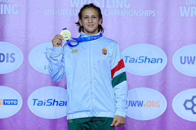 U17, U 17 Wrestling European Championships Podium 57kg WW - Gold: Janka Sillei (HUN)