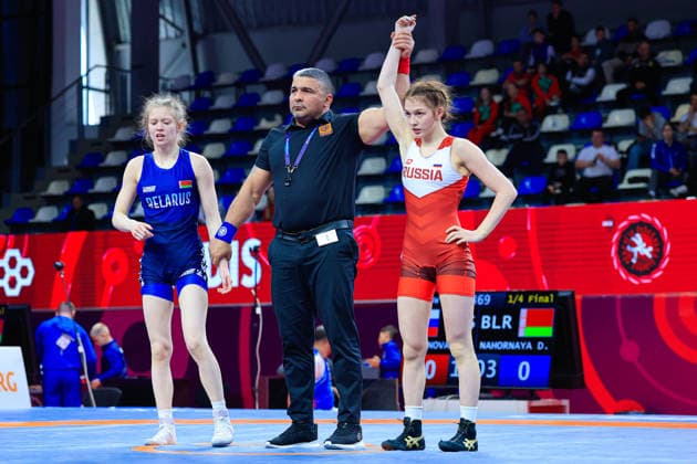 U17, U 17 Wrestling European Championships 46kg WW - Alina Baranova (RUS) df. Darya Nahornaya (BLR)