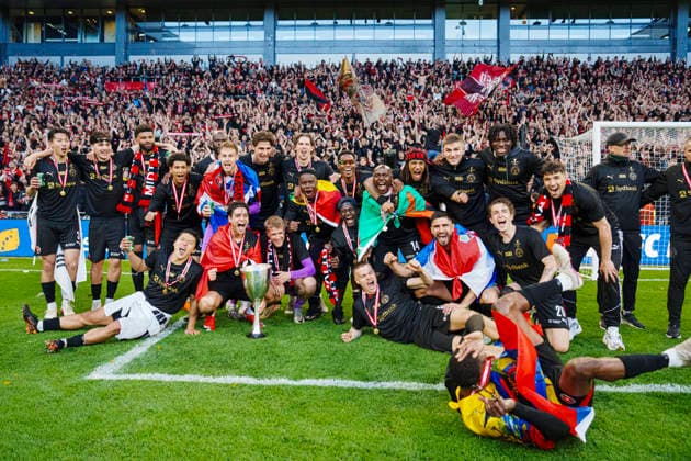 Oddset Cup: FC Copenhagen - FC Midtjylland FC Midtjylland players after the cup final between FC Copenhagen - FC Midtjylland at Parken, Copenhagen, Thursday, May 14, 2026. (Photo: Liselotte Sabroe Ritzau Scanpix) , Copenhagen Denmark Copyright: Ritzau Scanpix LiselottexSabroex spdk20260514-200802-L