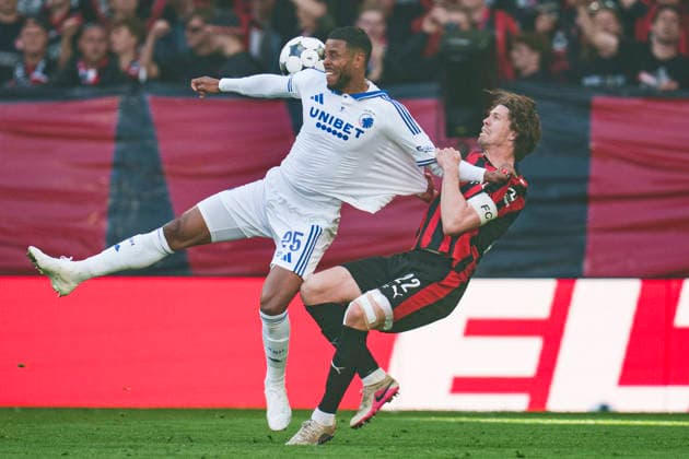 Oddset Cup: FC Copenhagen - FC Midtjylland FCK s Mathias Zanka Joergensen and FC Midtjylland s Mads Bech during the cup final between FC Copenhagen - FC Midtjylland at Parken, Copenhagen on Thursday, May 14, 2026. (Photo: Liselotte Sabroe Ritzau Scanpix) , Copenhagen Denmark Copyright: Ritzau Scanpix LiselottexSabroex spdk20260514-180031-L