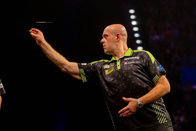 Darts BetMGM Premier League Michael van Gerwen during the BetMGM Premier League darts, at Utilita Arena, Birmingham, UK on 14 May 2026. Birmingham Utilita Arena Midlands UK Editorial use only , Copyright: xManjitxNarotrax PSI-24244-0006