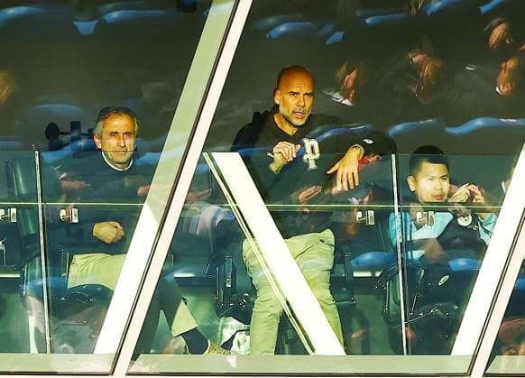 Manchester City manager Pep Guardiola attends the game Manchester City U18 v Manchester United, ManU U18, FA Youth Cup Final, Football, Joie Stadium, Manchester , UK - 14 May 2026Manchester Joie Stadium United Kingdom EDITORIAL USE ONLY No use with unauthorised audio, video, data, fixture lists, club league logos or live services. Online in-match use limited to 120 images, no video emulation. No use in betting, games or single club league player publications. Copyright: xMattxWest Shutterstockx 16871363z
