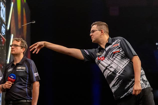 Darts BetMGM Premier League Gian van Ween during the BetMGM Premier League darts, at Utilita Arena, Birmingham, UK on 14 May 2026. Birmingham Utilita Arena Midlands UK Editorial use only , Copyright: xManjitxNarotrax PSI-24244-0018
