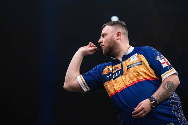 RECORD DATE NOT STATED 14th May 2026, Utilita Arena, Birmingham, Midlands, England; 2026 PDC Bet MGM Premier League Darts Night Fourteen; Josh Rock in action on the oche in his quarter final match against Gian van Veen GodfreyxPitt