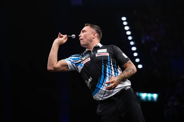 RECORD DATE NOT STATED 14th May 2026, Utilita Arena, Birmingham, Midlands, England; 2026 PDC Bet MGM Premier League Darts Night Fourteen; Gerwyn Price in action on the oche in his quarter final match against Michael van Gerwen GodfreyxPitt