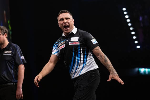 RECORD DATE NOT STATED 14th May 2026, Utilita Arena, Birmingham, Midlands, England; 2026 PDC Bet MGM Premier League Darts Night Fourteen; Gerwyn Price misses a double in his quarter final match against Michael van Gerwen GodfreyxPitt