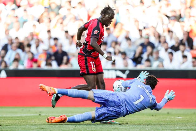 May 14, 2026, Valencia, Valencia, SPAIN: Randy Nteka of Rayo Vallecano in action during the Spanish league, LaLiga EA Sports, football match played between Valencia CF and Rayo Vallecano at Mestalla stadium on May 14, 2026, in Valencia, Spain. Valencia CF V Rayo Vallecano - LaLiga EA Sports  - ZUMAa181 20260514_zaa_a181_055 Copyright: xIvanxTerronx