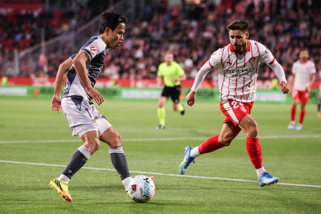 May 14, 2026, Girona, Girona, SPAIN: Takefusa Kubo of Real Sociedad in action during the Spanish league, LaLiga EA Sports, football match played between Girona FC and Real Sociedad at Montilivi stadium on May 14, 2026 in Girona, Spain. Girona FC V Real Sociedad - LaLiga EA Sports  - ZUMAa181 20260514_zaa_a181_069 Copyright: xJavierxBorregox