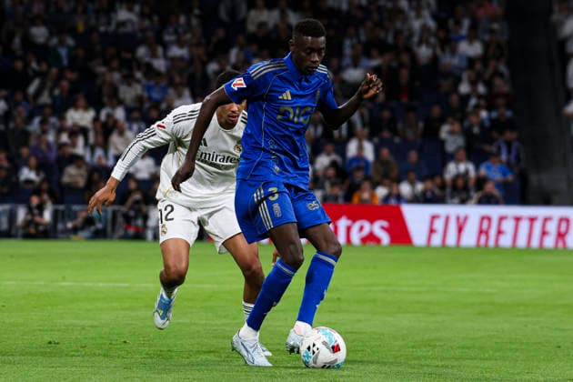 Real Madrid CF vs. Real Oviedo, on the 36th matchday of the 2025 26 Spanish First Division May 14, 2026, Madrid, Spain: Rahim Alhassane is defended by Trent Alexander Arnold during the Spanish championship LaLiga football match between Real Madrid CF and Real Oviedo on 14 May 2026 at Estadio Santiago Bernabeu in Madrid, Spain. Madrid, Spain Madrid Madrid Spain Copyright: xAlejandroxMatiasx
