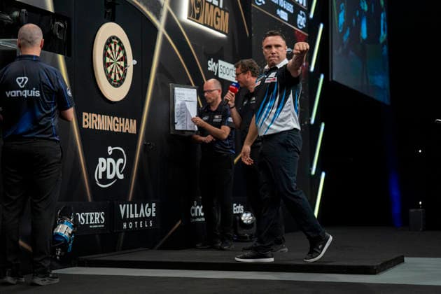 2026 BetMGM Premier League Darts, Night 15, Birmingham Gerwyn Price defeats Gian van Veen during the 2026 BetMGM Premier League Darts, Night 15 at the Utilita Arena, Birmingham, England on 14 May 2026 Credit: Alex Young Every Second Media Editorial use only. All images are copyright Every Second Media Limited. No images may be reproduced without prior permission. Copyright: xIMAGO EveryxSecondxMediax ESM-1992-0034 AlexxYoungx xEveryxSecondxMediax
