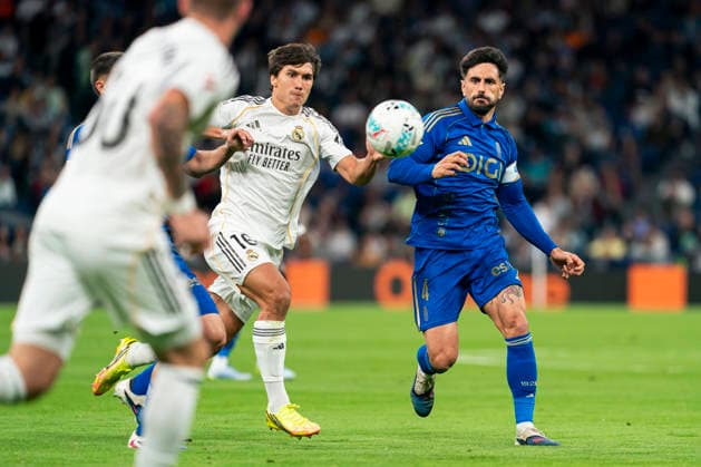 REAL MADRID CF v REAL OVIEDO. LA LIGA 2025 2026. ROUND 36. REAL MADRID CF v REAL OVIEDO. LA LIGA 2025 2026. ROUND 36. Real Madrid CFÂ s Gonzalo Garcia (l) and Real OviedoÂ s David Costas (r) during La Liga match. May 14, 2026 (ALTERPHOTOS Tomas Garrido) MadridSpain  Copyright: xTomasxGarridox