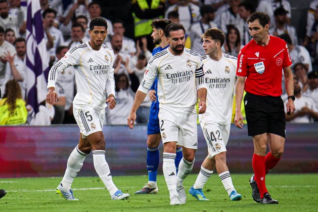 Real Madrid CF vs. Real Oviedo, on the 36th matchday of the 2025 26 Spanish First Division May 14, 2026, Madrid, Spain: Bellingham celebrates his goal during the Spanish championship LaLiga football match between Real Madrid CF and Real Oviedo on 14 May 2026 at Estadio Santiago Bernabeu in Madrid, Spain. Madrid, Spain Madrid Madrid Spain Copyright: xAlejandroxMatiasx
