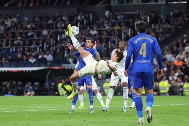 May 14, 2026, Madrid, Madrid, Spain: Gonzalo Garcia of Real Madrid CF in action during the Spanish League, LaLiga EA Sports, football match played between Real Madrid and Real Oviedo at Bernabeu stadium on May 14, 2026, in Madrid, Spain. Madrid Spain - ZUMAa181 20260514_zaa_a181_251 Copyright: xDennisxAgyemanx