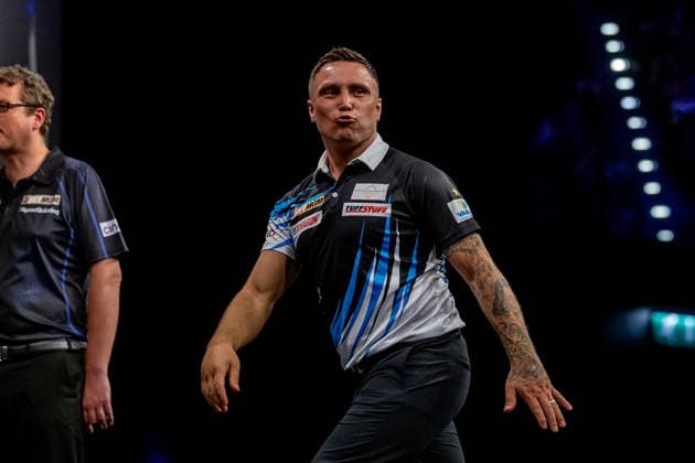 Darts BetMGM Premier League Gerwyn Price in Final during the BetMGM Premier League darts, at Utilita Arena, Birmingham, UK on 14 May 2026. Birmingham Utilita Arena Midlands UK Editorial use only , Copyright: xManjitxNarotrax PSI-24244-0040