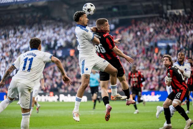 FC Copenhagen v FC Midtjylland, Oddset Cup final 2026, Copenhagen, Denmark Copenhagen, Denmark. 14th, May 2026. Gabriel Pereira (5) of FC Copenhagen and Victor Bak (55) of FC Midtjylland seen during the 2026 Oddset Cup final between FC Copenhagen and FC Midtjylland at Parken in Copenhagen. Denmark, Copenhagen  Copyright: xGonzalesxPhoto LassexLagonix
