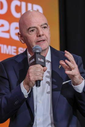 Global Citizen and FIFA announce World Cup Final Halftime Show FIFA President Gianni Infantino speaks during Global Citizen NOW in New York, New York, USA, 14 May 2026. Global Citizen and FIFA announced that the FIFA World Cup, WM, Weltmeisterschaft, Fussball Final Halftime Show on 19 July will feature Madonna, Shakira, and BTS as headliners. NEW YORK NEW YORK United States  Copyright: xSARAHxYENESELx