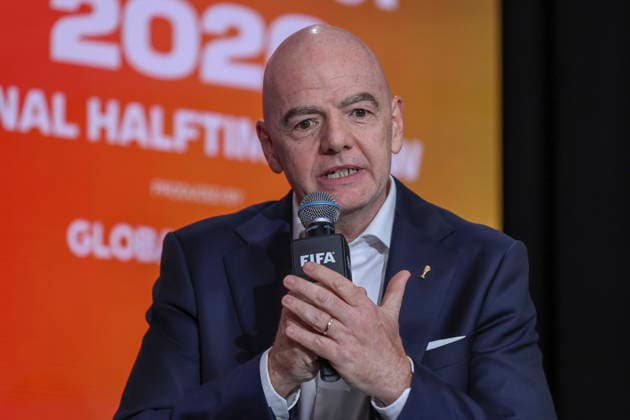 Global Citizen and FIFA announce World Cup Final Halftime Show FIFA President Gianni Infantino speaks during Global Citizen NOW in New York, New York, USA, 14 May 2026. Global Citizen and FIFA announced that the FIFA World Cup, WM, Weltmeisterschaft, Fussball Final Halftime Show on 19 July will feature Madonna, Shakira, and BTS as headliners. NEW YORK NEW YORK United States  Copyright: xSARAHxYENESELx