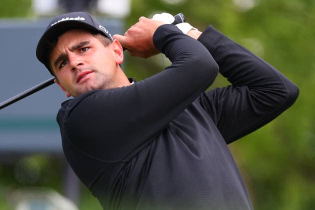 NEWTON SQUARE, PA - MAY 14: Casey Jarvis of South Africa tees off at the tenth tee during round 1 of the 2026 PGA, Golf Herren Championship on May 14, 2026 at Aronimink Golf Club in Newtown Square, Pennsylvania. (Photo by Rich Graessle Icon Sportswire) GOLF: MAY 14 PGA PGA Championship EDITORIAL USE ONLY Icon260514254831