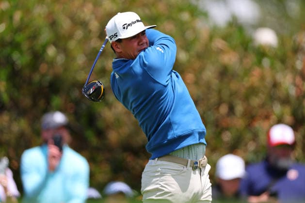 NEWTON SQUARE, PA - MAY 14: Michael Thorbjornsen of the United States tees off at the first tee during round 1 of the 2026 PGA, Golf Herren Championship on May 14, 2026 at Aronimink Golf Club in Newtown Square, Pennsylvania. (Photo by Rich Graessle Icon Sportswire) GOLF: MAY 14 PGA PGA Championship EDITORIAL USE ONLY Icon260514254901