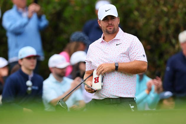 NEWTON SQUARE, PA - MAY 14: Chris Gotterup of the United States tees off at the first tee during round 1 of the 2026 PGA, Golf Herren Championship on May 14, 2026 at Aronimink Golf Club in Newtown Square, Pennsylvania. (Photo by Rich Graessle Icon Sportswire) GOLF: MAY 14 PGA PGA Championship EDITORIAL USE ONLY Icon260514255501