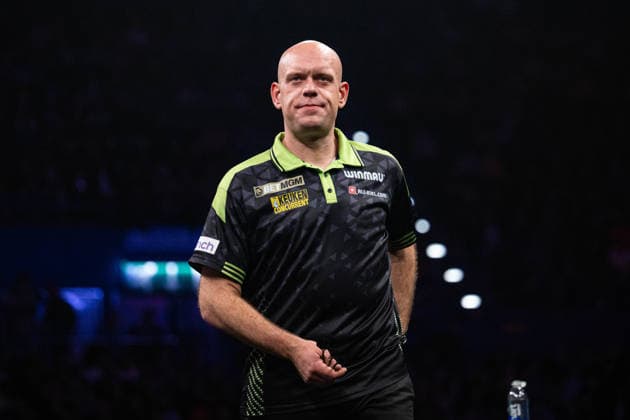 RECORD DATE NOT STATED 14th May 2026, Utilita Arena, Birmingham, Midlands, England; 2026 PDC Bet MGM Premier League Darts Night Fourteen; Michael van Gerwen GodfreyxPitt