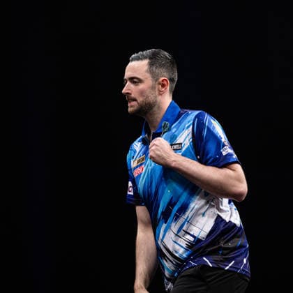 RECORD DATE NOT STATED 14th May 2026, Utilita Arena, Birmingham, Midlands, England; 2026 PDC Bet MGM Premier League Darts Night Fourteen; Luke Humphries celebrates winning his semi final match against Luke Littler GodfreyxPitt