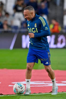 May 15, 2026, Madrid, Madrid, Spain: CAZORLA SANTI of Real Oviedo during the match corresponding to the thirty-six round of the 2025 26 First Division National League Championship between REAL MADRID C.F. Vs REAL OVIEDO, played at the Bernabeu Stadium on May 14, 2026, in Madrid, Spain. Madrid Spain - ZUMAc312 20260515_zsp_c312_092 Copyright: xOscarxManuelxSanchezx