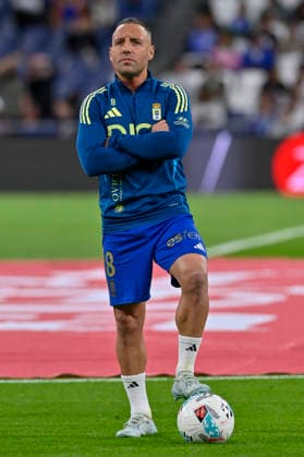 May 15, 2026, Madrid, Madrid, Spain: CAZORLA SANTI of Real Oviedo during the match corresponding to the thirty-six round of the 2025 26 First Division National League Championship between REAL MADRID C.F. Vs REAL OVIEDO, played at the Bernabeu Stadium on May 14, 2026, in Madrid, Spain. Madrid Spain - ZUMAc312 20260515_zsp_c312_102 Copyright: xOscarxManuelxSanchezx