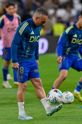 May 15, 2026, Madrid, Madrid, Spain: CAZORLA SANTI of Real Oviedo during the match corresponding to the thirty-six round of the 2025 26 First Division National League Championship between REAL MADRID C.F. Vs REAL OVIEDO, played at the Bernabeu Stadium on May 14, 2026, in Madrid, Spain. Madrid Spain - ZUMAc312 20260515_zsp_c312_103 Copyright: xOscarxManuelxSanchezx
