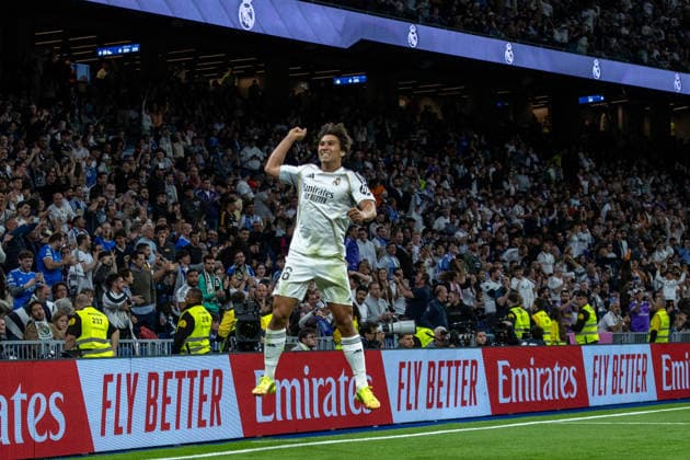 La Liga: Real Madrid 2 - Real Oviedo 0 Gonzalo García, Real Madrid player, celebrates a goal during the EA SPORTS La Liga 2025-2026 match between Real Madrid and Real Oviedo, played at the Santiago Bernabéu Stadium. Final score: Real Madrid 2 - Real Oviedo 0 Madrid Spain Copyright: xDavidxCanalesx xSOPAxImagesx DCLaLigaRealmadridRealOviedo260514-22