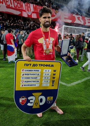 Crvena Zvezda v Vojvodina, Serbian Cup Final 2025 2026 Loznica, Serbia. 13th May, 2026. Crvena Zvezda s De Souza Prado Rodrigao during Serbian Cup Final football match between Crvena Zvezda (Red Star) and Vojvodina on May 13. 2026. in Loznica, Serbia. Loznica Serbia Copyright: xPedjaxMilosavljevic STARSPORTx x