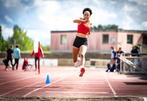 7. Wiesbadener Sprungmeeting - WI JUMP!; Wiesbaden, 14.05.2026 Josephina Engel (ASC Darmstadt) im Dreisprung; 7. Wiesbadener Sprungmeeting - WI JUMP! am 14.05.2026 im Helmut-Schön-Sportpark in Wiesbaden (Hessen). Copyright: xBEAUTIFULxSPORTS R.xSchmittx
