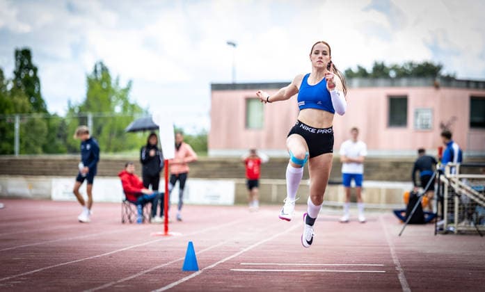 7. Wiesbadener Sprungmeeting - WI JUMP!; Wiesbaden, 14.05.2026 Henrike Wölker (VfL Bad Arolsen) im Dreisprung; 7. Wiesbadener Sprungmeeting - WI JUMP! am 14.05.2026 im Helmut-Schön-Sportpark in Wiesbaden (Hessen). Copyright: xBEAUTIFULxSPORTS R.xSchmittx