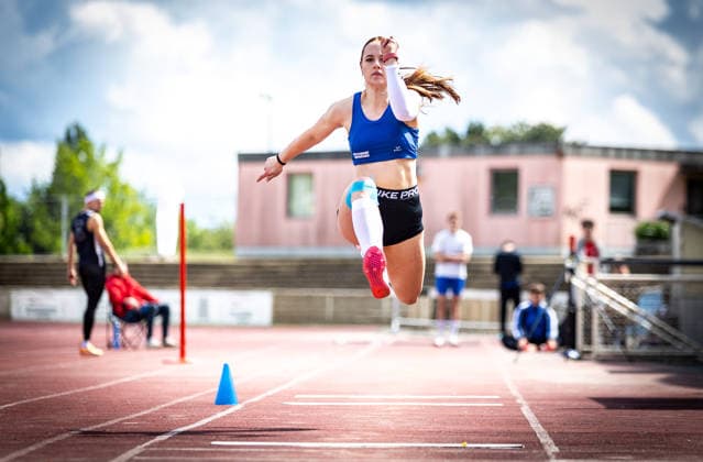 7. Wiesbadener Sprungmeeting - WI JUMP!; Wiesbaden, 14.05.2026 Henrike Wölker (VfL Bad Arolsen) im Dreisprung; 7. Wiesbadener Sprungmeeting - WI JUMP! am 14.05.2026 im Helmut-Schön-Sportpark in Wiesbaden (Hessen). Copyright: xBEAUTIFULxSPORTS R.xSchmittx