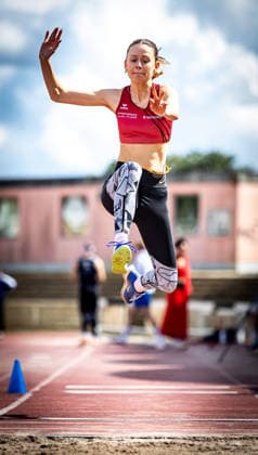 7. Wiesbadener Sprungmeeting - WI JUMP!; Wiesbaden, 14.05.2026 Lea Henning (LG Seligenstadt) im Dreisprung; 7. Wiesbadener Sprungmeeting - WI JUMP! am 14.05.2026 im Helmut-Schön-Sportpark in Wiesbaden (Hessen). Copyright: xBEAUTIFULxSPORTS R.xSchmittx